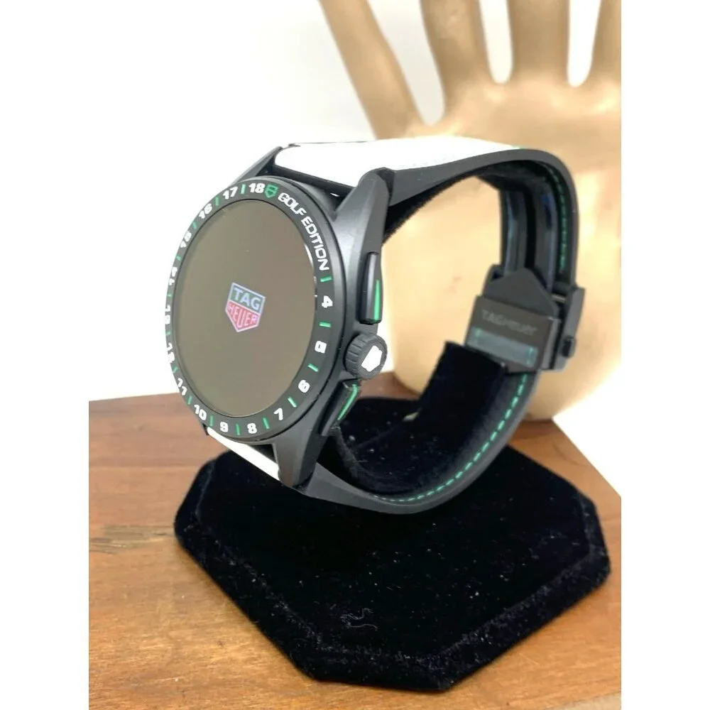 Tag Heuer Connected Mens Watch SBR8A81 Golf Edition Smartwatch White Rubber 45mm